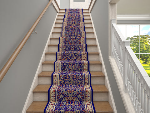 Westerly Marash Luxury Collection 25' Stair Runner Rugs Stair Carpet Runner with 336,000 points of fabric per square meter, Navy