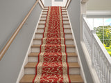 Westerly Marash Luxury Collection 25' Stair Runner Rugs Stair Carpet Runner with 336,000 points of fabric per square meter, Veronica Red