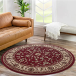 Westerly 5'3 Round Area Rug - Marash Luxury Collection (Red)