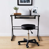 Walker Edison Modern Small Metal and Glass Computer Gaming with Under Desk Keyboard Tray Black Home Office Desk, 31 inch