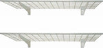 Hyloft 00967 2-Pack Heavy Duty Steel Wall Garage Shelving, 45-Inch X 15-Inch Storage Rack for Garage, Low-Profile Brackets, Max Shelf Load 200 Pounds, Off White