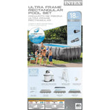 Intex 18ft X 9ft X 52in Ultra Frame Rectangular Pool Set with Sand Filter Pump, Ladder, Ground Cloth & Pool Cover