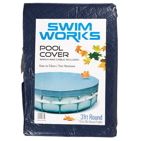 Westerly SwimWorks Round Winter Pool Cover, Including Winch and Cable (28')