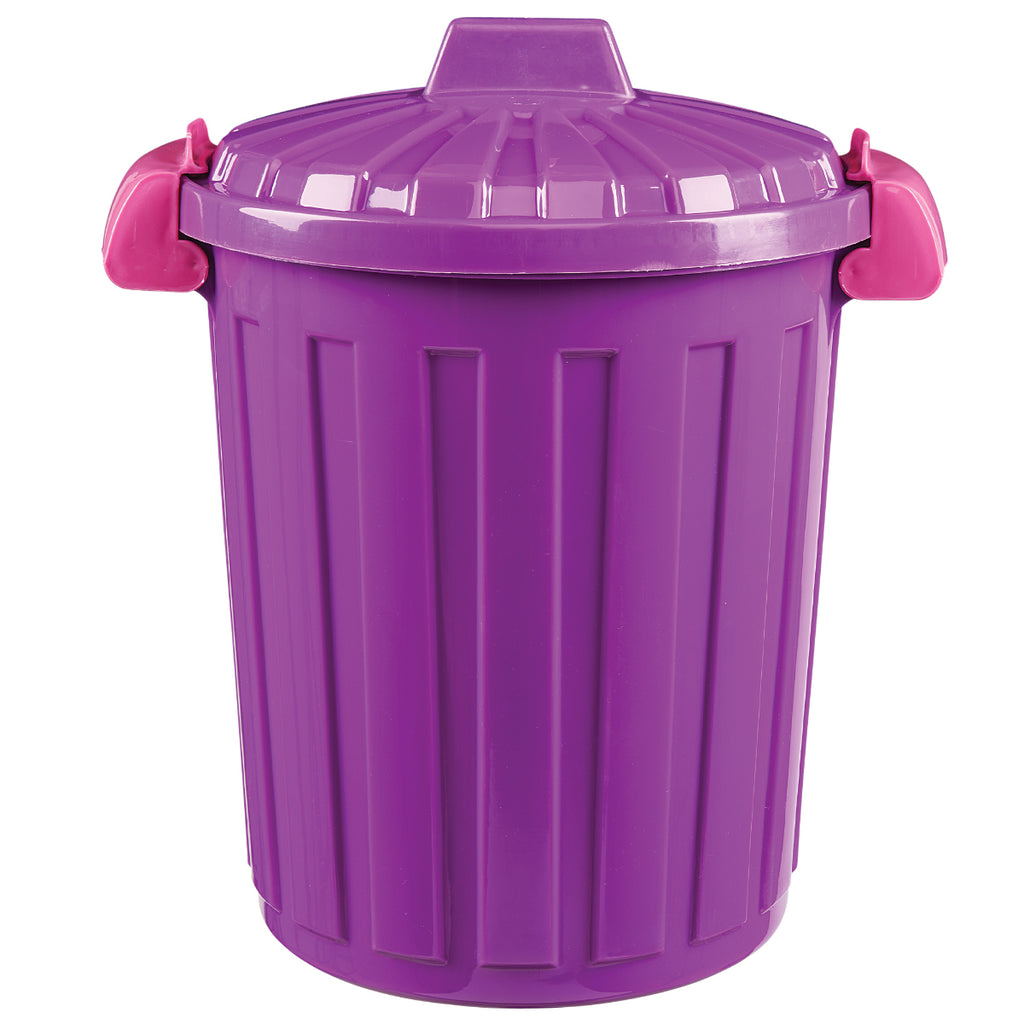 iDesign Finn Round Plastic Trash, Compact Waste Basket Garbage Can for Bathroom, Bedroom, Home Office, Dorm, College, Magenta