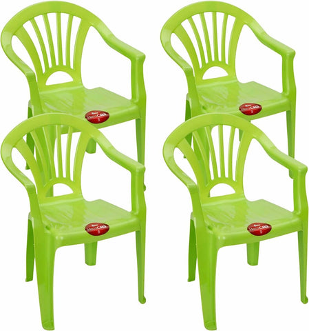 Plastic Toddler Chair, Durable and Lightweight Kids Chair, Indoor or Outdoor Use for Toddlers Boys Girls Aged 2+ (Green, 4)