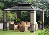 Expand Your Outdoor Living Space With a 10 x 12 Heavy Duty Galvanized Steel Hardtop Wyndham Patio Gazebo with Mosquito Netting