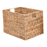 Westerly 2 Decorative Hand-Woven Water Hyacinth Wicker Storage Basket, 16 by 11 by 11 Ideal for Shelving Units