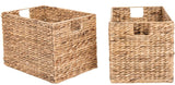 Westerly 2 Decorative Hand-Woven Water Hyacinth Wicker Storage Basket, 16 by 11 by 11 Ideal for Shelving Units