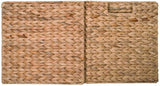 3 Decorative Hand-Woven Water Hyacinth Wicker Storage Basket, 16x11x11 Perfect for Shelving Units