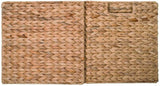 6 Decorative Hand-Woven Water Hyacinth Wicker Storage Basket, 16x11x11 Perfect for Shelving Units