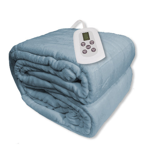 Westerly Twin Size Microplush Electric Heated Blanket, Light Blue