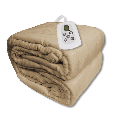 Westerly Full Size Microplush Electric Heated Blanket, Sand