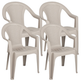 Westerly Easy Care Weather Resistant Mid Back Patio Stackable Chair (4)