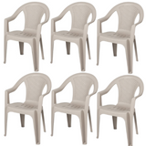 Westerly Easy Care Weather Resistant Mid Back Patio Stackable Chair (6)