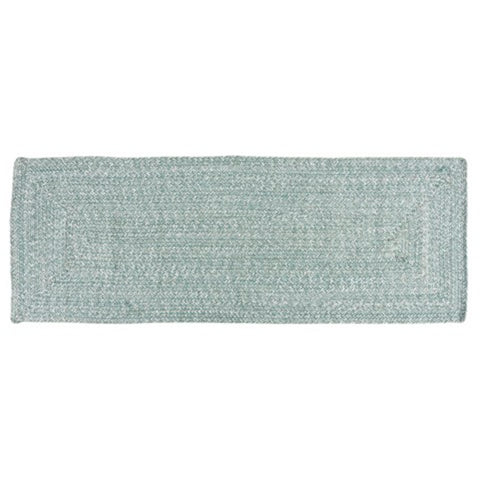 Farmhouse 21"x60" Cotton Braided Rug with Slip-Resistant Backing, Mint Green