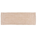 Farmhouse 21"x60" Cotton Braided Rug with Slip-Resistant Backing, Sepia Tan