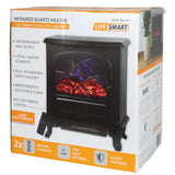Lifesmart Infrared Electric Fireplace Stove Heater with Remote, 2 heat settings (1500/750 watt), Automatic overheat shutoff, Cool tough exterior, L21.26 x W11.15 x H26.77 inches