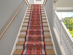 Marash Luxury Collection 25' Stair Runner Rugs Stair Carpet Runner with 336,000 points of fabric per square meter, Sarouk Red