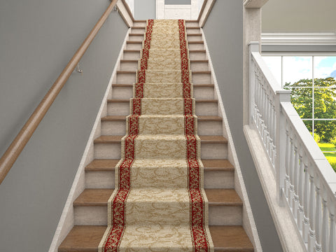 Westerly Marash Luxury Collection 25' Stair Runner Rugs Stair Carpet Runner with 336,000 points of fabric per square meter, Veronica Ivory