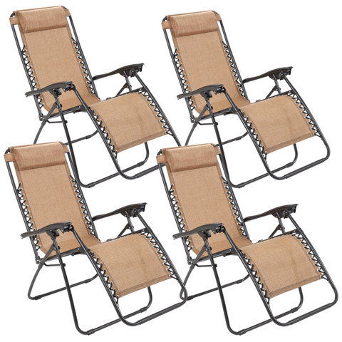 Zero Gravity Reclining Chair (Pack of 4) (Tan)