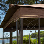 Sunjoy Regency 10x12 Gazebo with Mosquito Netting, Plant Rings, Corner Shelves, Ground Stakes and Center Hook