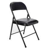 Westerly Folding Chair, Indoor Outdoor Portable Stackable Commercial Seat, Capacity for Events Office Wedding Party Picnic Kitchen Dining, 2 Pack, Black