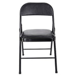 Westerly Folding Chair, Indoor Outdoor Portable Stackable Commercial Seat, Capacity for Events Office Wedding Party Picnic Kitchen Dining, 2 Pack, Black