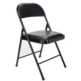 Westerly Folding Chair, Indoor Outdoor Portable Stackable Commercial Seat. Capacity for Events Office Wedding Party Picnic Kitchen Dining (4 Pack, Black)