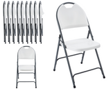 Westerly Folding Chair, Indoor Outdoor Portable Stackable Commercial Seat. Capacity for Events Office Wedding Party Picnic Kitchen Dining (11 Pack, White)