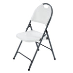 Westerly Folding Chair, Indoor Outdoor Portable Stackable Commercial Seat. Capacity for Events Office Wedding Party Picnic Kitchen Dining (4 Pack, White)