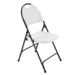 Westerly Folding Chair, Indoor Outdoor Portable Stackable Commercial Seat. Capacity for Events Office Wedding Party Picnic Kitchen Dining (4 Pack, White)