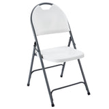 Westerly Folding Chair, Indoor Outdoor Portable Stackable Commercial Seat. Capacity for Events Office Wedding Party Picnic Kitchen Dining (4 Pack, White)