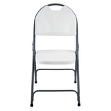 Westerly Folding Chair, Indoor Outdoor Portable Stackable Commercial Seat. Capacity for Events Office Wedding Party Picnic Kitchen Dining (4 Pack, White)