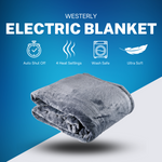 Westerly Electric Heated Throw Blanket, Chocolate