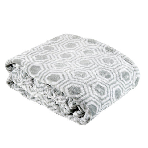 Westerly Electric Heated Throw Blanket, Hexagon Gray