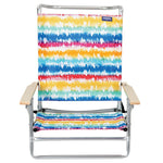 5 Position Copa Lay Flat Aluminum Beach Chair (Yellow Blue Stripe)