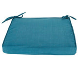 Outdoor Chair Cushion with Ties, 15" x 16" x 2", Blue (Set of 4)