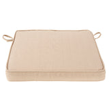 Outdoor Chair Cushion with Ties, 15" x 16" x 2", Tan (Set of 4)