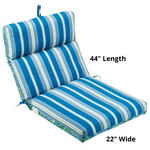 Reversible Chair Cushion 22" X 44" (Blue Tropical)