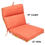 Reversible Chair Cushion 22" X 44" (Salmon Floral)