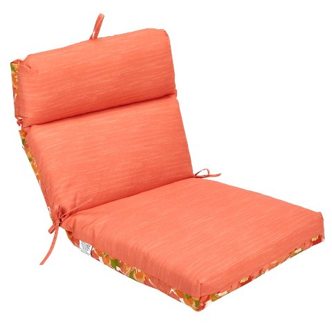 Reversible Chair Cushion 22" X 44" (Salmon Floral)