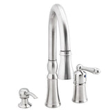Peerless Single Handle Kitchen Sink Faucet with pull down sprayer and soap dispenser