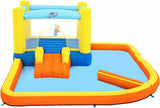 Bestway H2OGO! Beach Bounce Kids Inflatable Outdoor Water Park with Water Wall, Ground Stakes, Storage Bag, and Air Blower for Quick Setup