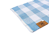 Westerly 21" x 60" Indoor and Outdoor Buffalo Check Washable Rug with Non-skid Back, Light Blue