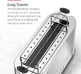 Russell Hobbs TRL9300GYR 2-Slice Glass Accent Long Toaster, Silver & Stainless Steel