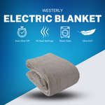 Westerly Full Size Electric Heated Blanket, Grey