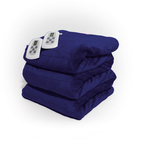 Westerly King Size Electric Heated Blanket with Dual Controllers, Navy