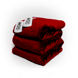 Westerly Queen Size Electric Heated Blanket with Dual Controllers, Garnet