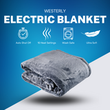 Westerly Twin Size Electric Heated Blanket, Purple