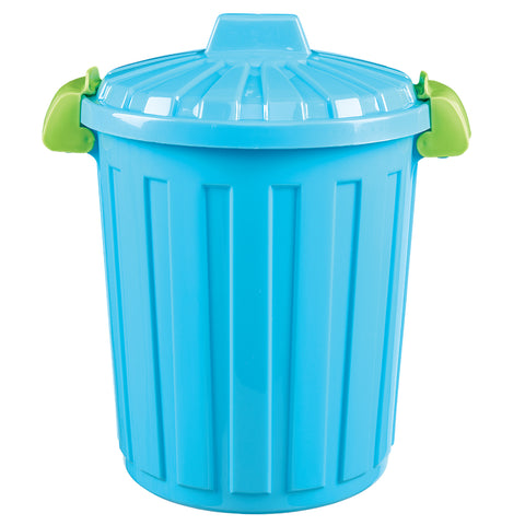 Hemi Casa Trash Can W/Round Lid, - Durable Long Lasting Item, Used to Store Garbage Daily Waster Bins Wastebasket Indoor Outdoor Office Use (6.6 Gallon Blue)